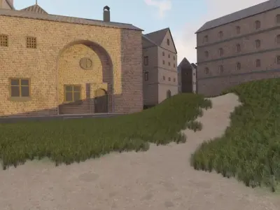 Medieval Hilltop Village 3D model