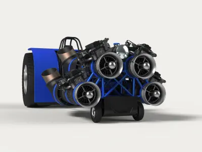 Jet pulling tractor 2 3D model
