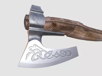 Viking Axe Low-poly 3D model game-ready Low-poly 3D model