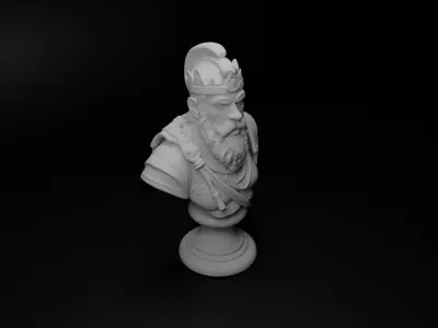Scandinavian Sea Warrior Bust Chess 3D print model