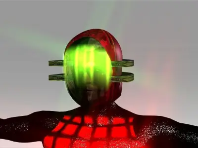 Open Mask Tech Helmet Low-poly 3D model