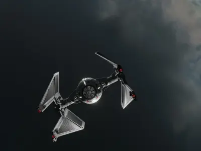 tie interceptor StarWars Low-poly 3D model