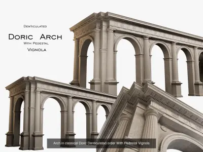 Denticulated Doric order  Vignola full collection 3D Model Pack