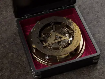 Compass Antique Brass Sundial  3D model