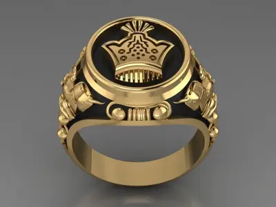Kingdom ring - Achaemenid ring for men  3D print model