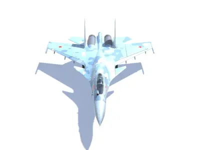 SU-33 Flanker-D Jet Fighter Aircraft Low-poly 3D model