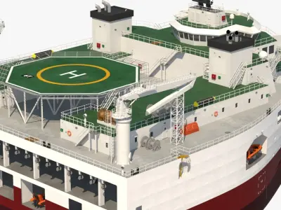 Seismic Survey Vessel 3D model purchase