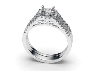 solitaire with ring sizes  8 part S89 3D print model