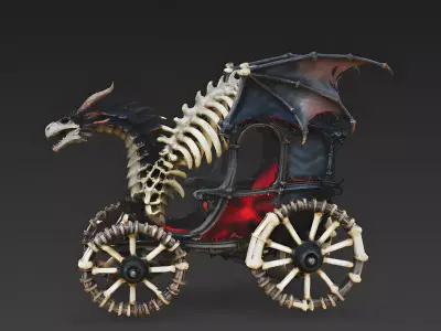 Draco-Drift Bone Chariot 3D Model Low-poly 3D model