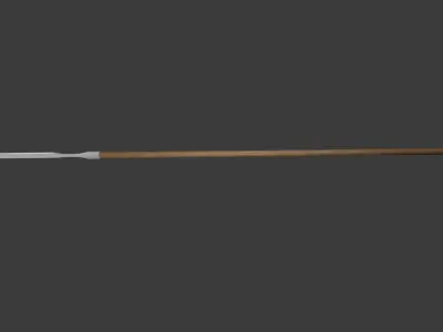 Japanese So Yari Spear  Low poly 3D Model Low-poly 3D model