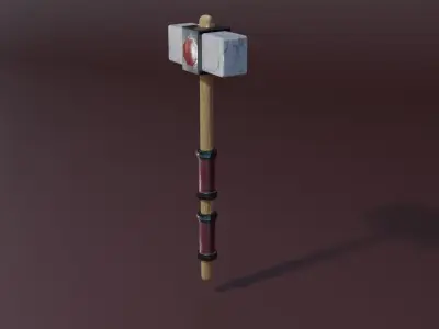 Stone hammer Low-poly 3D model