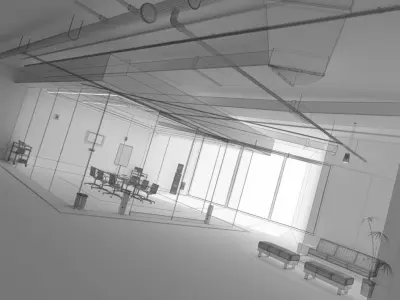 Modern Office Place 3D model