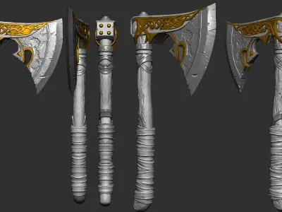 Fantasy Viking Axe Game-Ready 3D Model Low-poly 3D model