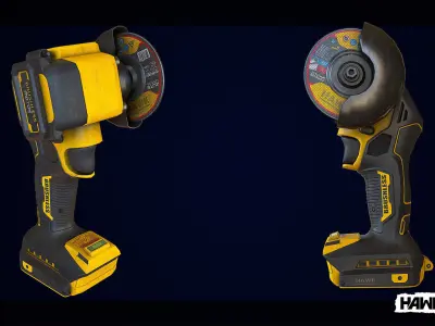 Brushless Cordless Cut-Off Tool Low-poly 3D model