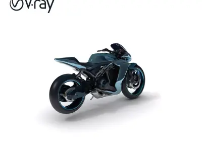 Futuristic Motorcycle Model Pack with High Detail Low-poly 3D model