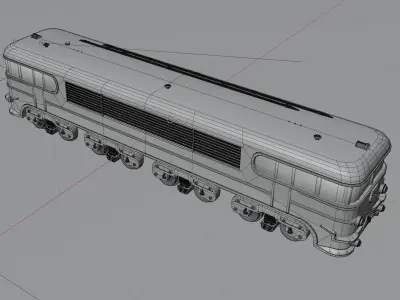 old red train sncf blender 3D model