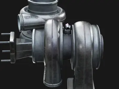 Turbocharger Low-poly 3D model