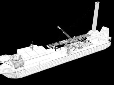 Ship DELMA 2000 Pipelay Crane Vessel 3D model