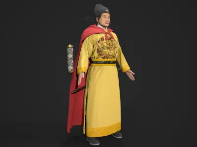 Chinese Armor Low-poly 3D model