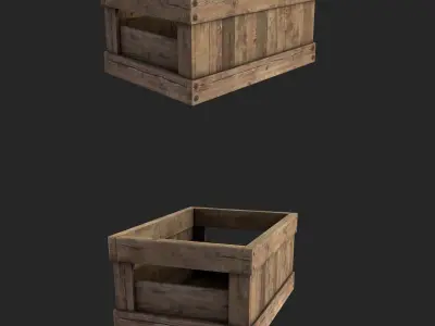 Wood box Low-poly 3D model purchase