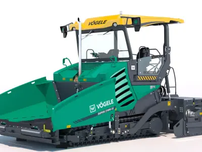 Asphalt Paver Vogele Super 2100 5i PBR 3D model