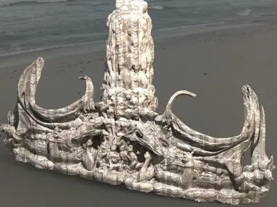Dragon Stone Ruin Rock Arch 5 3D model
