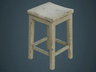 Stool 1D Low-poly 3D model