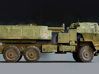 MLRS HIMARS M142 Low-poly 3D model