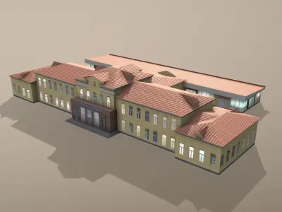 Airport Terminal URKK Terminal International Low-poly 3D model