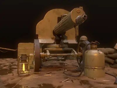 Maxim machine gun Low-poly 3D model by a-nabilnew