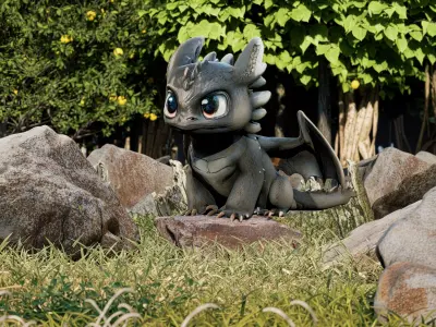 Adorable Baby Dragon Stylized Creature 3D Model Low-poly 3D model