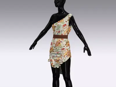 Woman Cloth Dress Low-poly 3D model