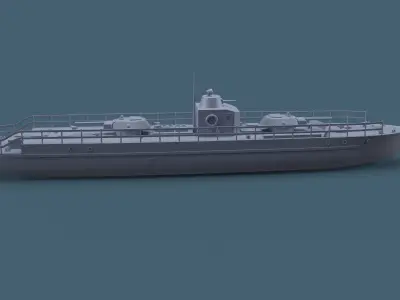Armored boat 3D print model