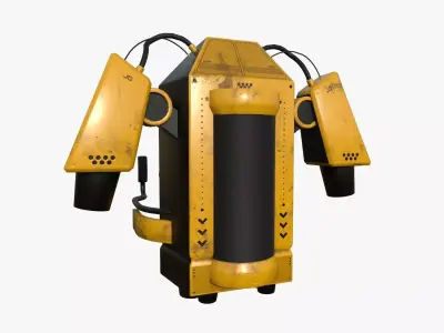 Jetpack G03 Yellow Black - SciFi Character Design Low-poly 3D model
