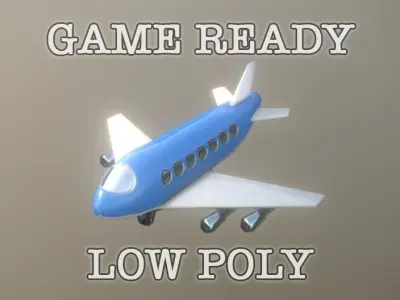 Jumbo Jet Toy low-poly game ready Low-poly 3D model