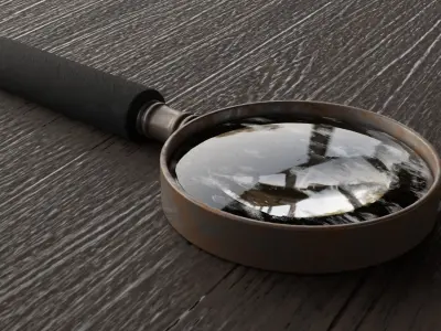Old Magnifying Glass  Low-poly 3D model