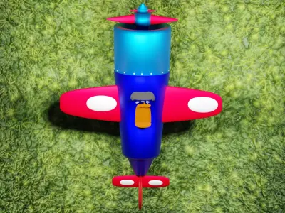 plane war cartoone 3D model