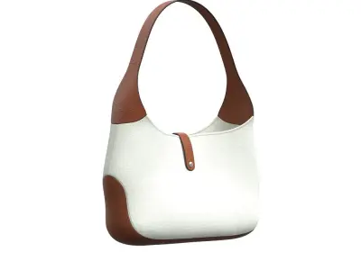 Brown Leather Strap Hobo Bag 3D model