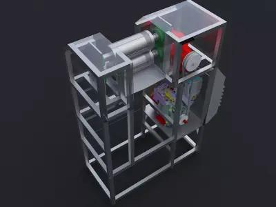 Sugarcane crushing machine 3D model