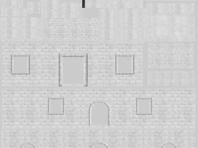 Castle in middle of grass 3D model