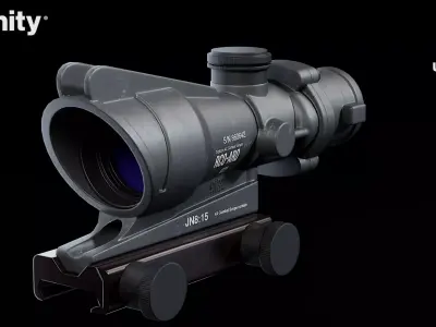 4x Tactical Rifle Scope Low-poly 3D model