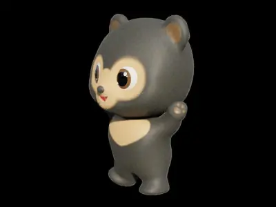 Cute Baby Sun Bear 3D model