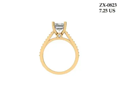 Emerald Solitaire Ring 3D print model 47