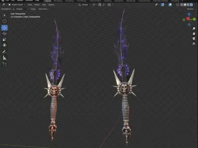 Dark Fantasy Knife Low-poly 3D model