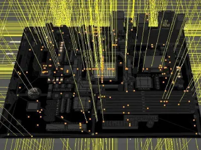 Motherbroad computer motherboard 3D model