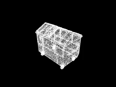 Low Poly Stylized Reinforced Industrial Dumpster Low-poly 3D model