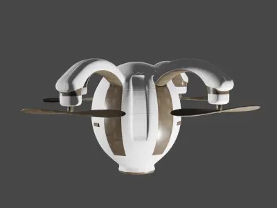 drone vase with two metal handles 3D model