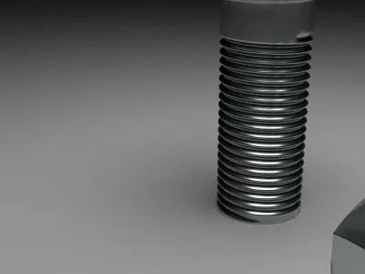 Hex Bolt and Nut 3D model