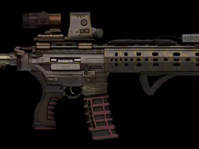 Futuristic Tactical Rifle 3D Model  Low-poly 3D model