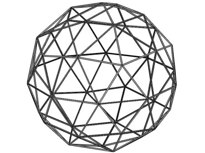 Wireframe Shape Geodesic Polyhedron Sphere 3D print model